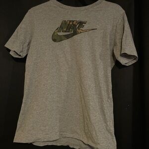 Nike Gray T-Shirt with Camo Logo